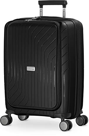 HAUPTSTADTKOFFER TXL - Handgepäck mit Laptopfach Hartschalen Trolley, Business Trolly, Roll-Reisekoffer 4 Doppel-Rollen, 55 cm, 42 L, Titan