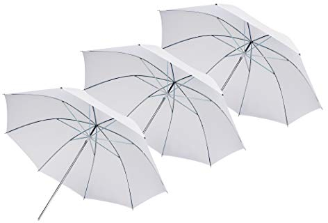 BRESSER SM-02 Durchlichtschirm weiß 84 cm - 3er Set