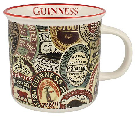 Guinness Archive Label Becher aus Porzellan im Vintage Look
