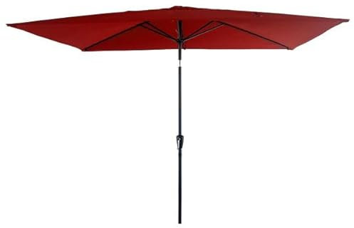 Parasol Droit HAPUNA rectangulaire 2x3m Rouge avec manivelle. Parasol Droit inclinable.