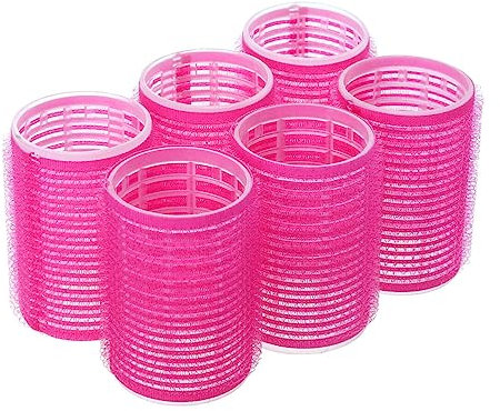 Uonlytech 6pcs Self Grip Rollers Salon Hair Dressing Curlers Medium Hair Rollers Self- adhesive Plastic Hair Curlers DIY Curly Curlers Hairstyle Tools 3cm (Random Color)