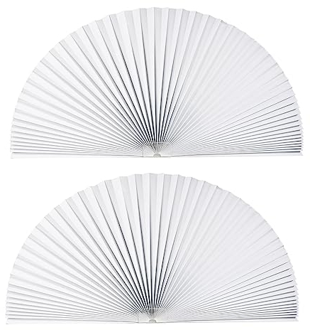 Bogen-Fenster-Lichtfilter-Plissee-Jalousien für halbkreisförmige Bogenfenster, 2 Stück, 60 % - 70 % Schatten, einfach zu schneiden und zu installieren, 182,9 x 91,4 cm, Weiß