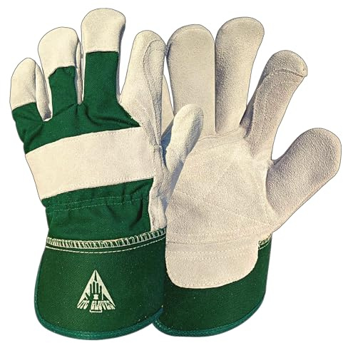ITC - Guantes de jardinería de cuero para mujeres y hombres, guantes de trabajo multiusos a prueba de espinas para mujeres y hombres