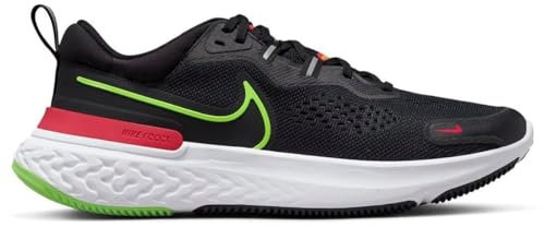 Nike Herren React Miler 2 Low Top, Black Green Strike Siren Red White, 44 EU