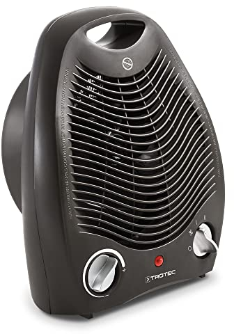 TROTEC Heizlüfter TFH 20 E – 2.000 W, 2 Heizstufen + Kaltstufe, stufenloser Thermostat, Überhitzungs- & Kippschutz, Ventilatorfunktion, mobil, Farbe Mokka