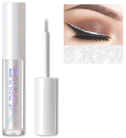 Erinde Liquid Glitter Eyeliner, Flüssiger Metallic Eyeliner Pen, Diamond Shimmer Eyeshadow Liner, Highly Pigmented & Wasserdicht Coloured Eye Liner Pencil, Starry Sequins Mermaid Augen Makeup