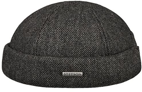 Stetson Dockermütze Herren mit Wollmix Größenverstellbar Herbst Winter grau M (56-57 cm)