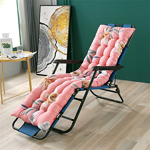 Morbuy Epaissir Coussin de Chaise Lounge de Jardin, Coussin Chaise Longue Pliable, Coussin Bain de Soleil pour Canapé Vacances Exterieur Intérieur (53x148cm,lys Rose)