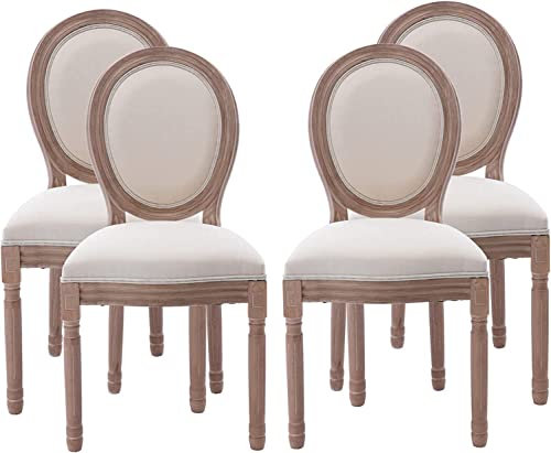 Esszimmerstuhl 2er Set Küchenstuhl, Retro-Design Stuhl Polsterstuhl mit Rücken Esstischgruppe Stuhlset, für Wohnzimmer Schlafzimmer Küche, beige