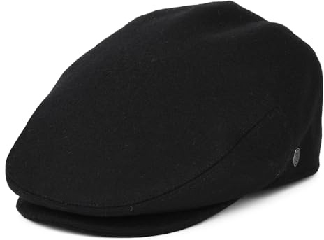 Jaxon & James Melton Wool Flat Cap - Black