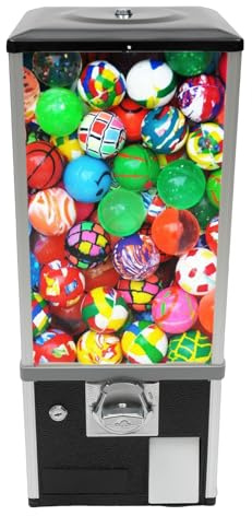 Vending Machine, Commercial Toy Candy Capsule Vending Machine, Classic Gumball Machine, 4x25 Dual Side Coin Operators Prize Machine Dispenser Candy Machine for Gaming Store, with Keys (Black)