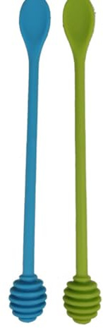 Alipis 2pcs Honey Stirring Spoon Silicone Covered Nylon Bee Honey Dippers Risotto Mixing Stick Syrup Stirrer Dipper
