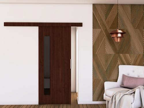 MINIO go for it - Schiebetür Komplettset CLEAN G, 96 cm Breit, Schiebetüren, Wandmontage, Schiebetürsystem, Zimmertüren - Wenge