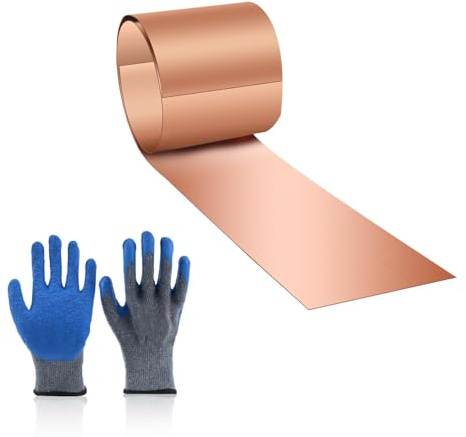 Hosifiy Kupferblechrolle Kupferband, 3500 x 100 x 0.1mm Kupferblech für Verschiedene Hausreparatur DIY Schneiden Handwerk Machen