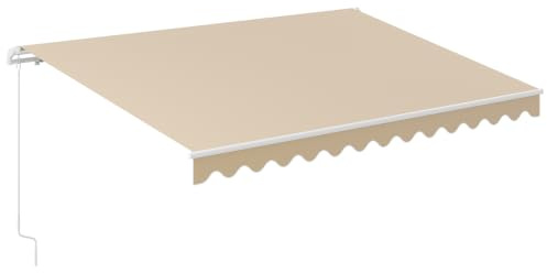 COSTWAY Toldos Exterior Terraza Retractil Plegable, Toldo para Ventana de Metal y Poliéster, Multifuncional Toldos Exterior con Manivela, Impermeable Adecuado para Balcón (Beige, 400 x 250 cm)