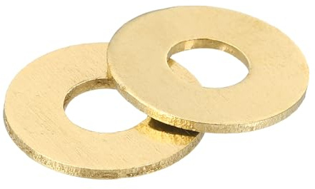 sourcing map Rondelle piatte M6, 100 rondelle piatte in ottone, diametro esterno 16 mm, spessore 1 mm, anello di tenuta in metallo per viti, bulloni, dadi
