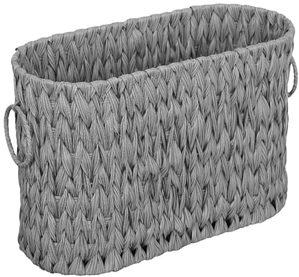 Toilettenpapier Aufbewahrungsständer Korb - Gewebte Toilettenpapierhalter - Boho Gewebter Klopapier Aufbewahrung Box Bad WC-Papier Toilettenpapierkorb Toilettenpapiereimer Organizer (Grey, OneSize)