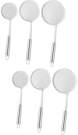 MAGICLULU 6 Pz Cucchiaio Filtro Olio in Acciaio Inox Colino Filtro a Maglia Fine Schiumatoio Di Superficie Separatore Di Grassi Per Sugo Schiumatoio Di Ragno Acciaio Inossidabile 304