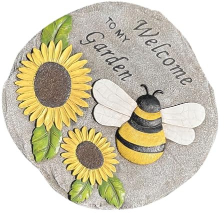 MOBUTOFU Dalles De Patio Pour Jardin Japonais Décoratifs Carrelage Extérieur Avec Motif Abeille Tournesol Pavés Résine Pour Décoration Jardin Terrasse