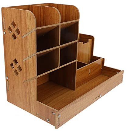 Lurrose Schreibtisch-organizer Aus Holz Schreibwaren-aufbewahrungsbox Stift- Und Bleistifthalter