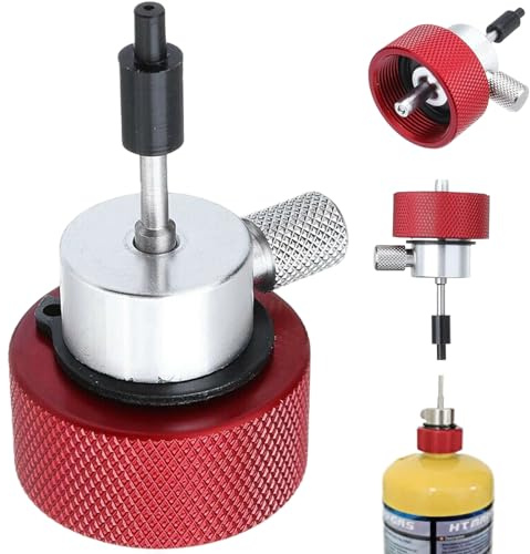 Jorzer propan fylld adapter, 4,5 x 3,6 x 3 cm grön gas propan adapter Airsoft, propan uppblåsbar adapter propan laddningskontakt med T015, röd