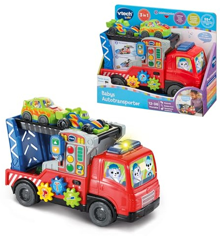 VTech Baby Autotransporter - Interaktiver Abschleppwagen mit 2 Autos