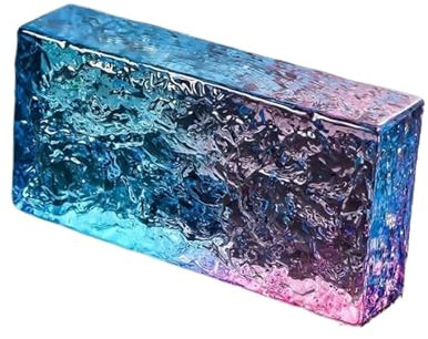 Ladrillos de Cristal Rectangular, Bloques de cristal for decoración de interiores y exteriores, multicolor, 7,8 x 3,9 x 1,9 pulgadas, recortables.