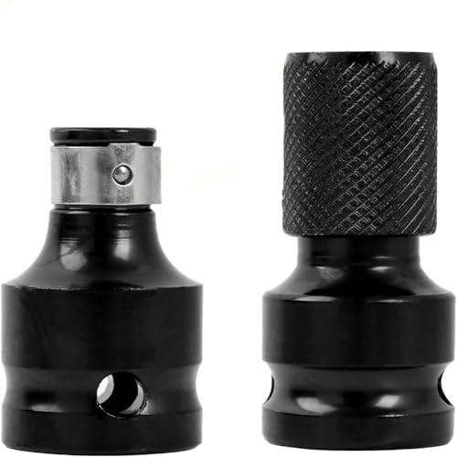 Limeow 2 Piezas Adaptador de Puntas de Destornillador 1/4 1/2 Juego de Puntas para Atornillador Mandril para Taladro Bricolaje Herramientas Todos Acero de Alto Carbono, Potente, Fácil de Instalar