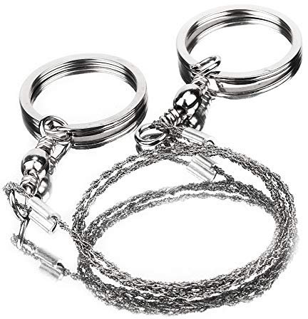 TIKATARER Sierra de Alambre, Sierra de Cuerda Acero Inoxidable Alambre Bolsillo Cable para Cortar árboles, Madera, Acampar, Senderismo, Emergencia Al Aire Libre