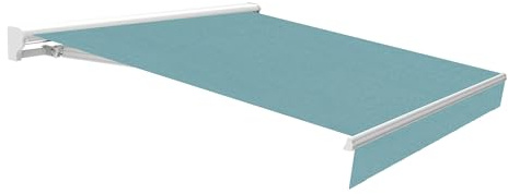 Wasabi Toldo Retráctil Exterior 400x250cm Azul – Estructura Semicofre de Aluminio - Lona Acrílica Protección Solar UV – Manivela Incluida – Manual Enrollable Terraza Jardín Balcón