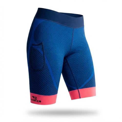 HANKER Mallas Cortas de compresión Hombre con Bolsillos para Trail Running | 85% poliéster, 10% elastano, 5% poliamida, bolsillos grandes, tejido termorregulador, costuras planas