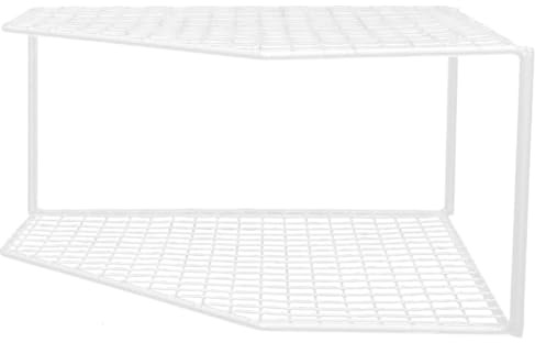 BESTYASH Corner Shelf Unit Double Layer Household Pan Organizer Compact Pot Rack for Kitchen Bathroom Living Room Versatile Space Saving for Utensils Toiletries