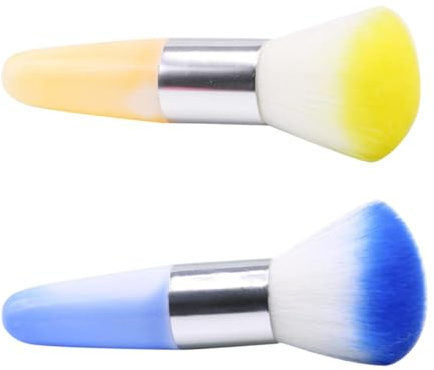 EPIGEIST Nail Art Dust Brush Convenient Carrying and Easy Application 2pcs for Acrylic Nails with Artificial Fiber Random Color at Home Or Professional Manicure