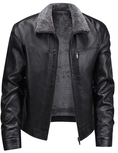Generico Giacca in Pelle da Motociclista Europea Maschile con Stile Punk e Design Moderno per Un Audace e Raffinato in Ogni Occasione (Black, XXXL)