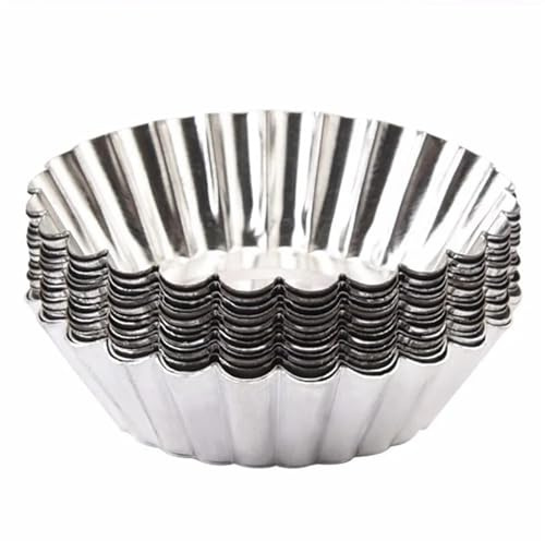 Gonehyu Aluminum Egg Tart Molds 250pcs Egg Tart Molds Aluminum Cupcake Cake Cookie Lined Mold Mould Tin Baking Cups Kitchen Tool Reusable Nonstick Tartlets