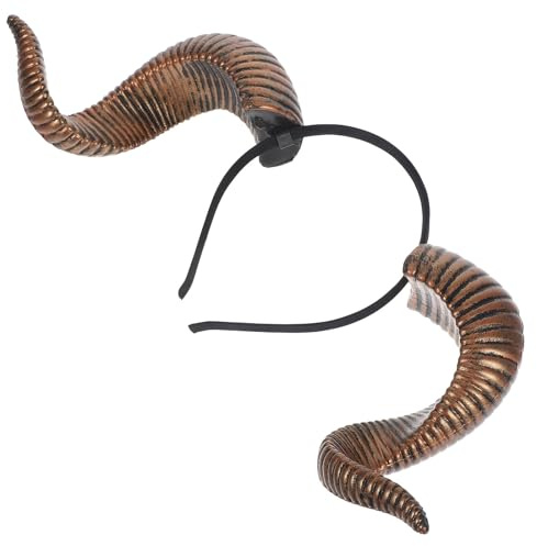 KICHOUSE Gothic Sheep Horn Headband with Pu Ram Horns Hair Accessory for Men and Women Comfortable Fit Versatile Styling Halloween Carnival Travel Costume