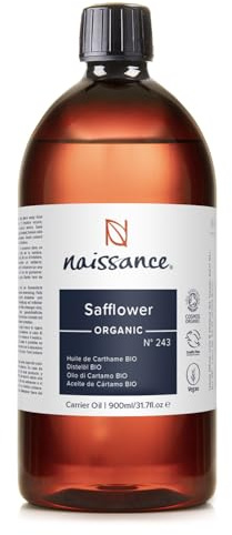 Naissance Safloröl BIO (Nr. 243) - 900ml - Natürlich, Raffiniert - für Fettige Haut, Körper, Gesicht, DIY-Schönheit - Spendet Feuchtigkeit und Pflegt