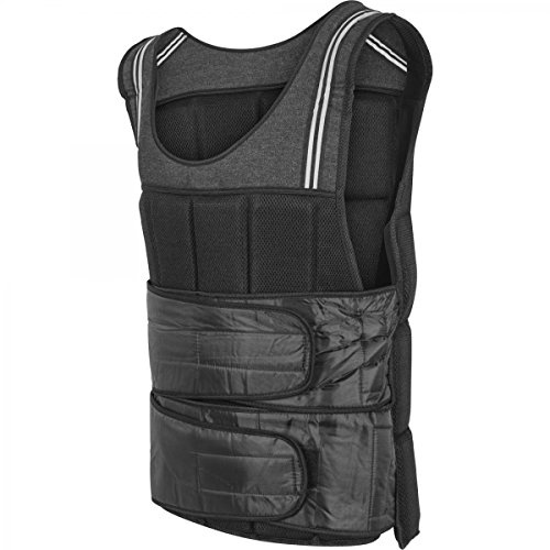 GORILLA SPORTS® Gewichtsweste 10/18 kg, Klettverschluss, Schwarz | Mit eingenähten Gewichten, atmungsaktivem Neopren-Nylon, handwaschbar; Trainingsweste, Laufweste, Weight Vest, Gewichtsjacke
