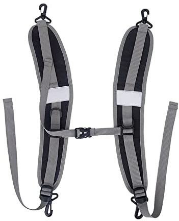VGEBY Backpack Shoulder Straps, Adjustable Reflective Padded Bag Straps for Travel Camping Outdoor Sports (Black)