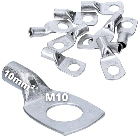 Cembre 10x A2-M10 Rohrkabelschuh 10mm² M10 - Kupfer Verzinnt | Hochleitfähige Ringkabelschuhe für Pressverbindung, Korrosionsschutz & Elektroinstallation, Industriequalität