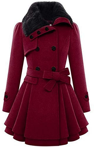 Zeagoo Damen Trench Coat,pea Coat Erbsenmantel (1er Pack)