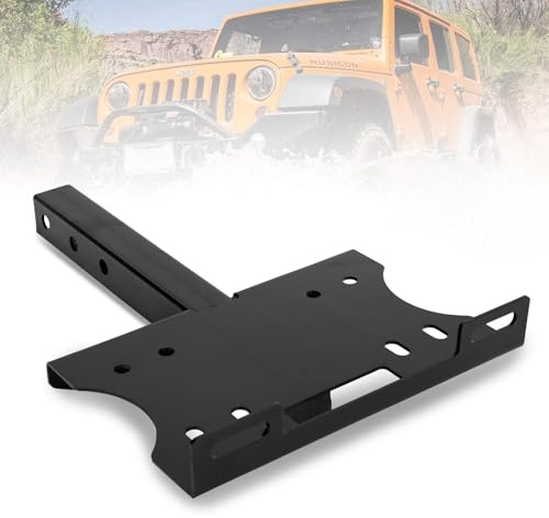 FieryRed Plaque de montage universelle pour récepteur de remorque de 5,1 cm, plaque de montage pour treuil de remorque, support de montage pour VTT, UTV et camion