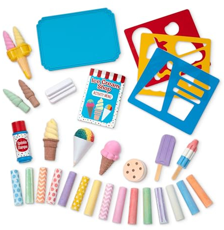 Melissa & Doug Ice Cream Shop Bunte Kreide und Halter Spielset - 33 Teile, tolles Geschenk für Mädchen und Jungen