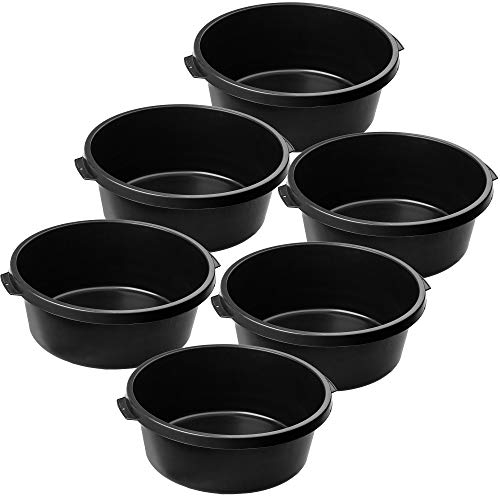 KADAX Mörtelwanne, Baueimer, Mörtelkübel mit Griffen, Mörteleimer aus Kunststoff, runder Eimer für Baustelle, Garten, Stabiler Wassereimer, Zementeimer, Putzeimer (6, 14 L)