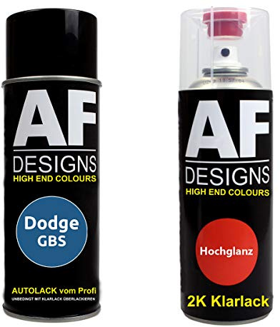 Alex Flittner Designs Spraydose Set für Dodge GBS Deep Water Blue Perl 2K | Autolack-Spraydosen-Set für Dodge Farbcode: GBS Deep Water Blue Perl