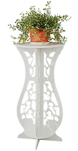 LBSI Piedistallo per Piante da Interno/Esterno Bianco, Portafiori Piedistallo per Piante Legno, per Esporre Piante, per Soggiorno, Balcone, Cortile Giardino (Size : 43.4cmx26cm)