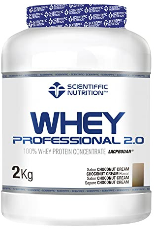 Scientiffic Nutrition - Whey Professional 2.0 Proteinas Whey en Polvo 100% Pura, para Aumentar la Masa Muscular, con Enzimas Digestivas y Lactasa - 908g, Sabor Choconut Cream.