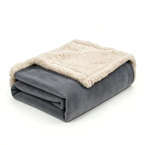 Kritter Planet Hundedecke Wasserdicht,wasserdichte Decke für Sofa 150x200cm | Waschbare Kuscheldecke, Tagesdecke‑Schutz für Hunde & Katzen, Bett, Auto und Outdoor,Gray/Taupe