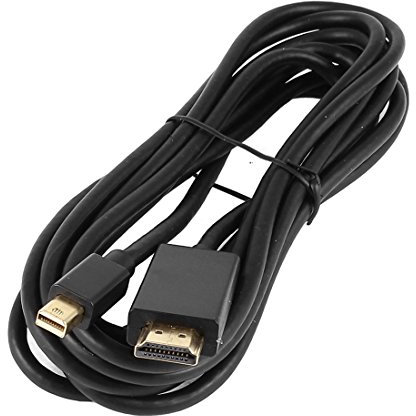 Ruilogod Black 3 metros Mini DisplayPort Male a HDMI Adaptador de cable de cable macho