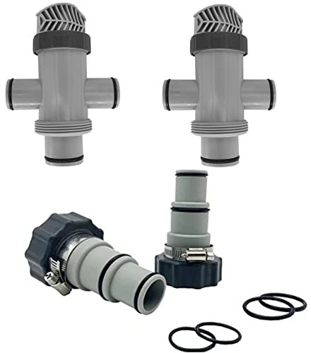 Wauebuly 11872 Dual Split Hose Plunger Valve Hose Connector and 1.5” to 1.25”Hose Adapter Plunger Valve with 2 Clamps Replacement for Above Ground Pool Setup and Pool Sand Filter Pump (Set of 2)